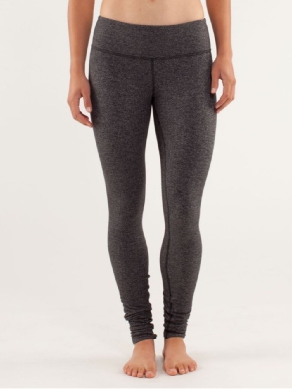 Lululemon Wunder Under Gray Herringbone Leggings size 6